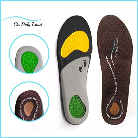 On Holy Land Orthotic Insole for Flat Feet & Plantar Fasciitis, Arch Support adds Sand for Heel Spurs, All Sports Activity and All-Day Activity