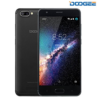Unlocked Cell Phones, DOOGEE X20 Cell Phones Unlocked Android 7.0 - 5.0 Inch HD IPS Display - MT6580 Processor - 2GB RAM  16GB ROM - 2MP  Dual 5MP Camera - 3G Unlocked Smartphones - Black