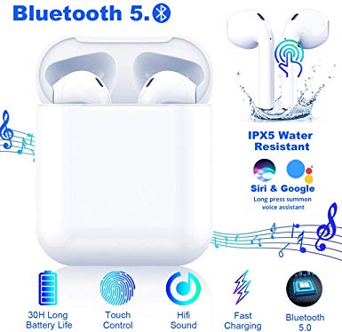 Wireless Earbuds Bluetooth Headphones in-Ear Headphones Noise Canceling 3D Stereo IPX5 Waterproof Sports Headset Auto Pairing,for Android Apple Airpods iPhone AirPods Pro