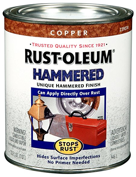 Rust-Oleum 239074 Hammered Metal Finish, Copper, 1-Quart