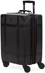 SwissGear 7739 Hardside Luggage Trunk with Spinner Wheels, Black, Carry-On 19-Inch