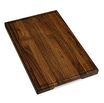 Cutting Board 18 x 12 x 2 inches Edge Grain Chopping Block Walnut Wood Hardwood with Juice Groove Extra Thick Appetizer Serving Platter Durable & Resistant