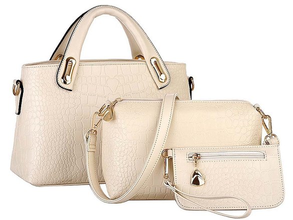 BG® Women 3 Pieces Alligator Pattern Shoulder Handbag