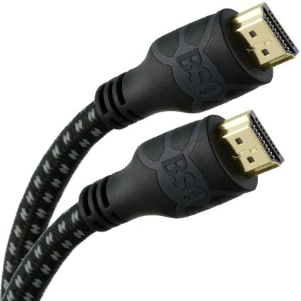 HDMI Cable (6 Feet) with Braided Cord (4K 2K 2160p 1080p 3D 18Gbps) - High Speed Category 2 - Ethernet & Audio Return Channel - Black/Grey