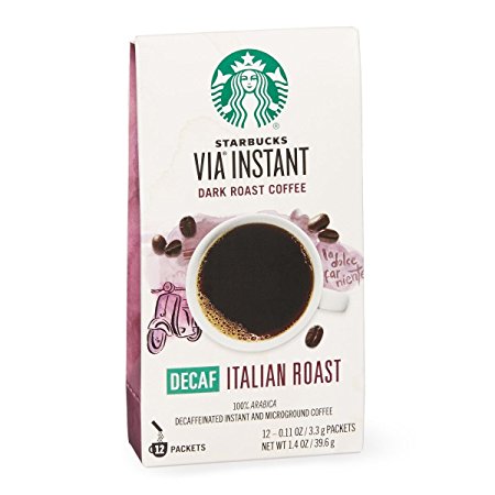 Starbucks VIA Ready Brew Coffee, Decaf Italian Roast, 3.3-Gram Packages (Pack of 50)