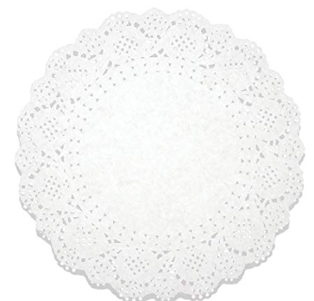 Juvale Lace Doilies Paper 250 Pack Set- Decorative Round Placemats Bulk, Table Runner, Cake Box Liners Cakes, Desserts, Baked Treat Display, Ideal Weddings, Tableware Decoration - White, 10.5 inches