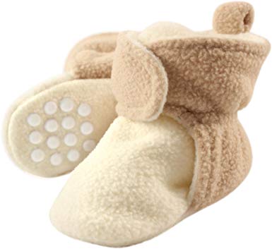 Luvable Friends Baby Cozy Fleece Booties with Non Skid Bottom
