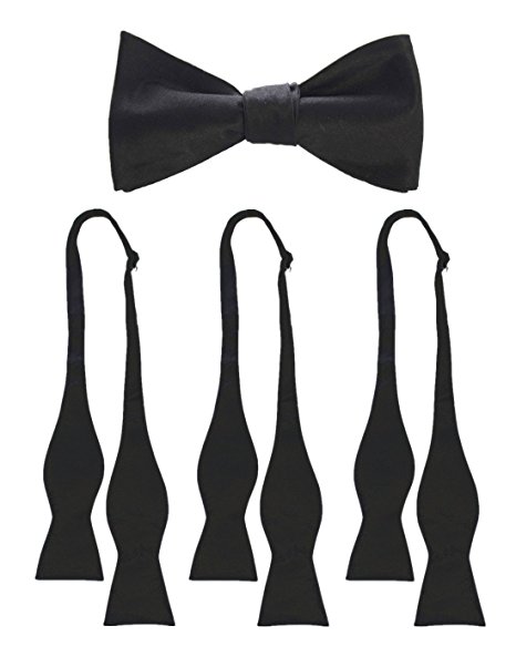 JEMYGINS Formal Solid Mens Bowtie Self Bow Tie Pack of 4-Various Colors