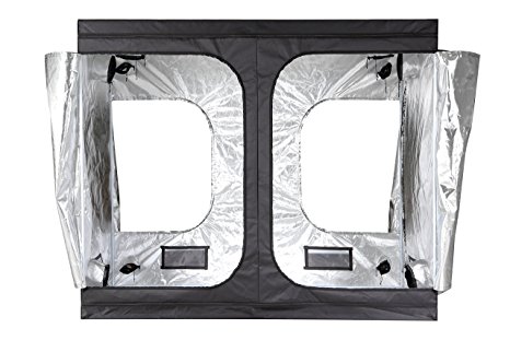 iPower GLTENTXL1 Mylar Hydroponic Grow Tent for Indoor Seedling Plant Growing w/ Metal Push-Lock Corners, 96 by 48 by 80-Inch, Water-Resistant. Removable Mylar Floor Tray Included