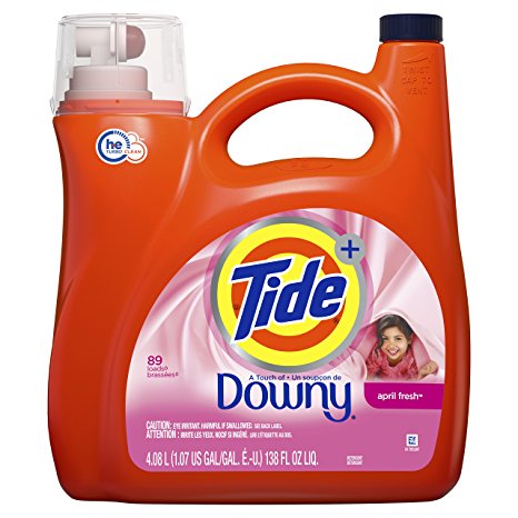 Tide Plus Downy, April Fresh Scent, HE Turbo Clean Liquid Laundry Detergent, 4.08 L, 89 loads