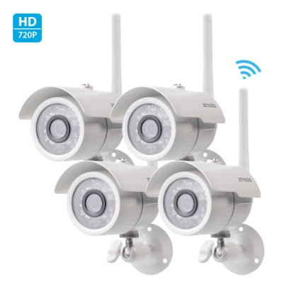 Zmodo 720p HD Outdoor Home Wireless Security Surveillance Video Cameras System (4 Pack)