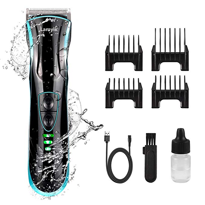 Cordless Hair Clipper, Lamyik USB Rechargeable Hair Trimmer for Men, Waterproof, Include 4 Guard Combs for Men, Kids and Babies