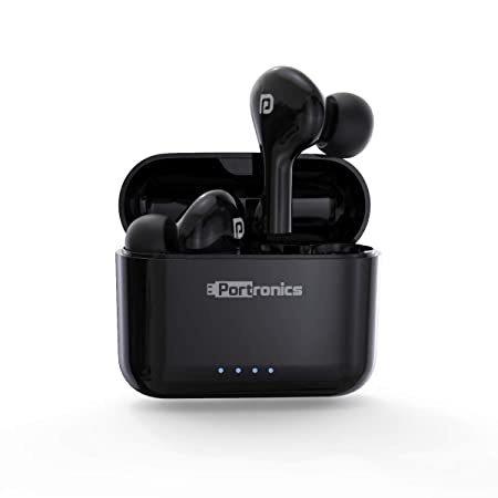 Portronics Harmonics Twins 33 Smart Truly Wireless Bluetooth in Ear Earbuds with Mic (Black)