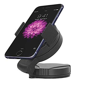 ULTRICS Universal Car Mount Phone Holder, Stick Dashboard 360 Degree Rotation Windscreen Cradle Flexible Strong Hold Mobile Stand Compatible with iPhone X/8  Samsung S9/S8 Plus other Smartphones