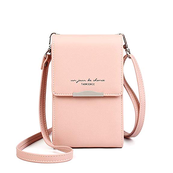 LIDASEN small bag Women Wallet Cross-body Bag Leather Purse Coin Cell Phone Mini Pouch Card Holder Shoulder Wallet Bag Adjustable Strap Credit Card Hold Cellphone/Smartphone 3.5-6.5 inch