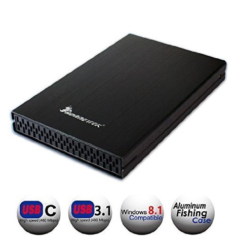 HornetTek Leopard USB 31 Type A and USB-C Type C to 25quot SATA External Hard Drive  SSD Enclosure Aluminum Casing