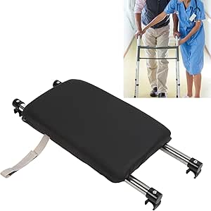 Yosoo Walker Rest Seat, Attachable Seat for Folding Walker Strong Load Bearing Firm Fixing Easy Installation Rest Seat Attachable Folding Walker Attachable Seat for Handicapped Walker Seat Accessory