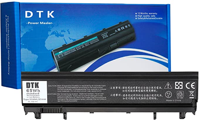 DTK 0M7T5F N5YH9 VV0NF New Laptop Battery Replacement for DELL Latitude E5440 E5540 Notebook 6-Cell 11.1V 4400MAH