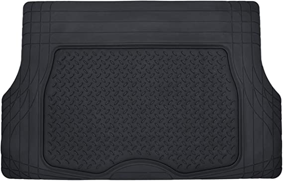 MotorTrend Heavy Duty Premium Rubber Cargo Mat Trimmable Trunk Liner for Trucks and Sedans Multi Size