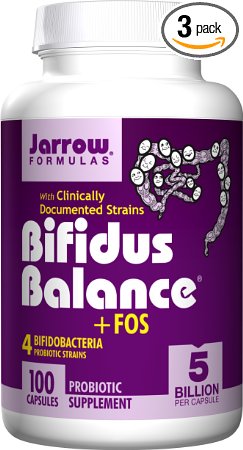 Bifidus Balance   FOS, 5 Billion Organisms Per Cap, Promotes Intestinal Health, 100 Count (Cool Ship, Pack of 3)