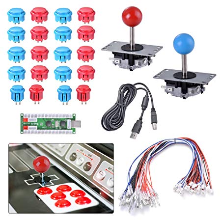 XCSOURCE 2 Players Zero Delay Arcade Game USB Encoder DIY Parts   Joystick   Push Buttons for MAME Sanwa Raspberry Pi AC782