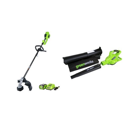 Greenworks DigiPro G-MAX 40V Cordless String Trimmer and Blower/Vac, 4Ah Li-Ion Battery