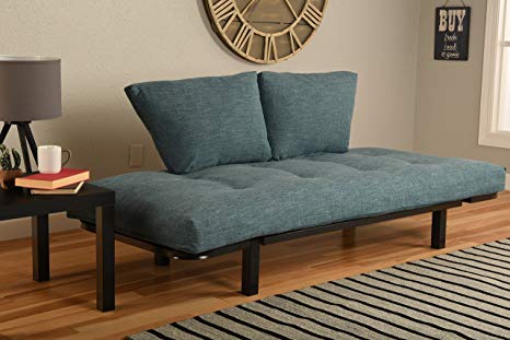 Kodiak Best Futon Lounger - MATTRESS ONLY - Sit Lounge Sleep - Small Furniture for College Dorm, Bedroom Studio Apartment Patio Porch (AQUA LINEN)