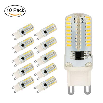 G9 LED Bulbs, Jpodream 5W 64 x 3014 SMD LED Light Bulbs Cool White 6000K, 400LM, 40W Halogen Bulbs Equivalent, AC220-240V LED Lamps - 10 Pack