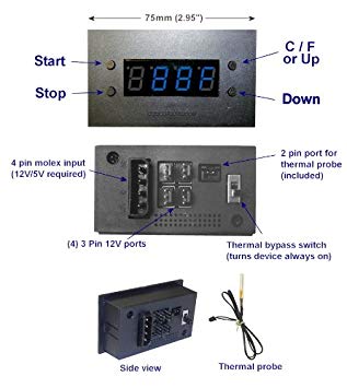 Coolerguys Programmable Thermal Fan Controller with LED Display