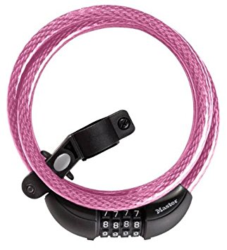 Master Lock 8161DPNK Breast Cancer Research Foundation Combination Cable Bike Lock, 6 Feet x 3/8 Inch,  Pink