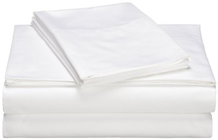 Crafts Linen 800 Thread-Count 100% Egyptian Cotton Sateen Finish 4 PCs Bed Sheet set (+15 Inch) Pocket Depth (1 Fitted sheet, 1 Flat Sheet & 2 Pillow cover) Full-XL Solid White