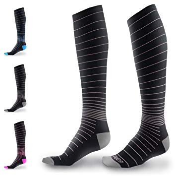 BAMS Premium Bamboo Compression Socks Men & Women - Antibacterial 20-30 mmHg Graduated Knee-High Sock with Hypoallergenic Odor-Kill Technology for Running, Sports, Travel, Maternity