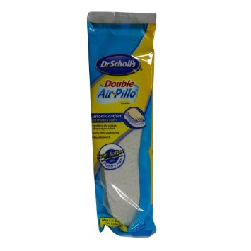 Drscholls Double Air-pillo Insoles with Memory Foam for Mens or Womens 2 Pairs for His and Her
