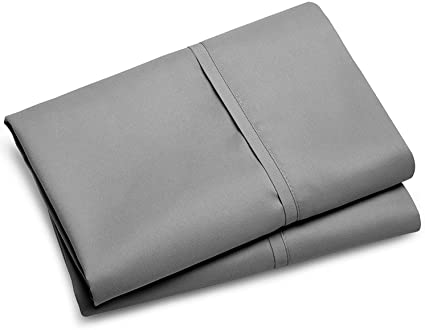 The Bishop Cotton Set of 2 Pillow Shams 800 Thread Count 100% Egyptian Cotton 20x40 Pillow Cover/ Cases Luxury Premium Super Soft Hotel Quality Pillowcases (King, Silver Grey)