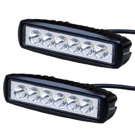 Nilight 2x 18w LED Spot Work Light Off Road Light Fog Driving Bar