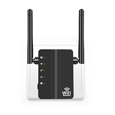 WiFi Extender,Kesbin 300Mbps Wi-Fi Range Extender/Wireless Repeater/Internet Signal Booster Fast Speed WiFi Booster Repeater with High Gain Dual External Antennas 360 degree WiFi Coverage (Standard)