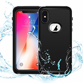 Waterproof Case for iPhone X/ iPhone 10,IP68 Waterproof Shockproof Dirtproof Snowproof Cover Case,Full Sealed Underwater Protection Cover Case for iPhone X/ iPhone 10(5.8inch)(Black)