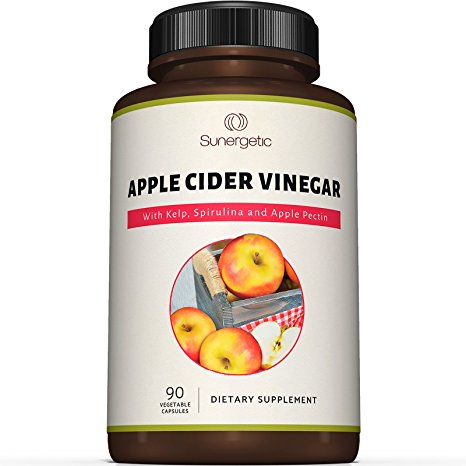 Premium Apple Cider Vinegar Capsules – Includes Apple Pectin, Spirulina & Kelp – Helps Support Detox, Digestion & Circulation – Natural Apple Cider Vinegar Pills – 90 capsules
