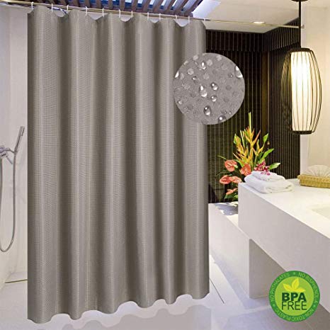 Magnificentex Fabric Shower Curtain for Bathroom, Waffle Weave Bath Shower Curtain with Buttonholes, Hotel Quality, Waterproof, Machine Washable (Chocolate Brown, 70" x 72")