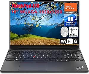 Lenovo ThinkPad E16 16" FHD  Business Laptop Computer, AMD Octa-Core Ryzen 7 7730U (Beat i7-1355U), 40GB DDR4 RAM, 1TB PCIe SSD, WiFi 6, Backlit Keyboard, Fingerprint Reader, Windows 11 Pro, AZ-XUT