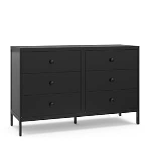 Graco Theo 6 Drawer Dresser (Black) - GREENGUARD Gold Certified, Interlocking Drawer System, Dresser Drawer Organizer for Nursery & Kids Bedroom