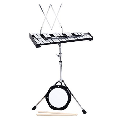 Giantex Percussion Glockenspiel Bell Kit 30 Notes w/ Practice Pad  Mallets sticks stand