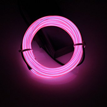Lerway Pink 3M Tron Neon Glowing Electroluminescent Wire EL Wire with Transformer Christmas Light Party light