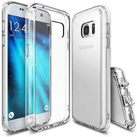 Galaxy S7 Case, Ringke [FUSION] Shock Absorption TPU Bumper Drop Protection Clear Hard Case for Samsung Galaxy S7 2016 - Crystal View