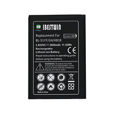 IBESTWIN 3000mAh 3.85 V Phone Rechargeable Replacement Battery for LG G4, BL-51YF, H818(G4 3000mAh)