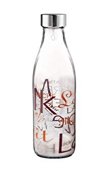 Treo by Milton Ivory Premium Glass Printed Bottle 1000 ml, 1 Pc, Words