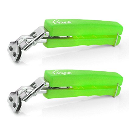 (2 Packs) Retriever Tongs, AmyTalk Kitchen Stainless Steel Exquisite Bowl Pot Pan Gripper Clip Plate Retriever Tongs for Hot Dishs (Green)