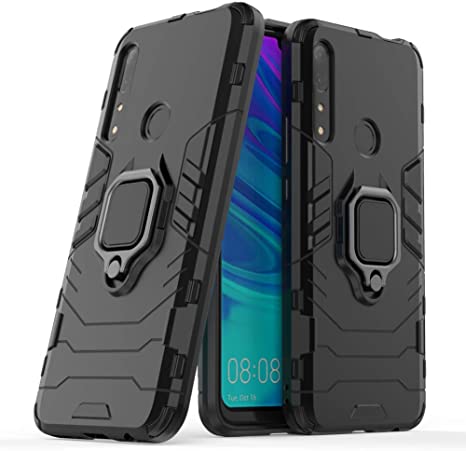 DWAYBOX Case for P Smart Z Y9 Prime 2019 Ring Holder Iron Man Design 2 in 1 Heavy Duty Armor Hard Back Case Compatible for Huawei Y9 Prime 2019/P Smart Z/Enjoy 10 Plus/Honor 9X 6.59 Inch (Black)