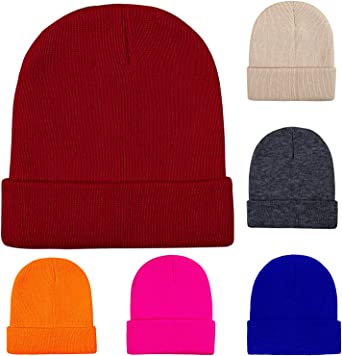 Cooraby Winter Beanie Cap Warm Knit Cuff Skull Beanie Caps for Men or Women