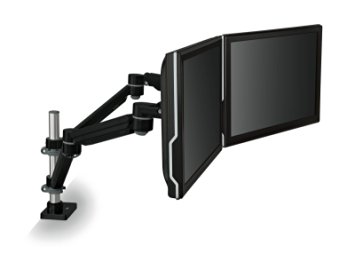 3M Easy Adjust Desk Mount Dual Monitor Arm, Space Saving Design, For Monitors, Black (MA260MB)